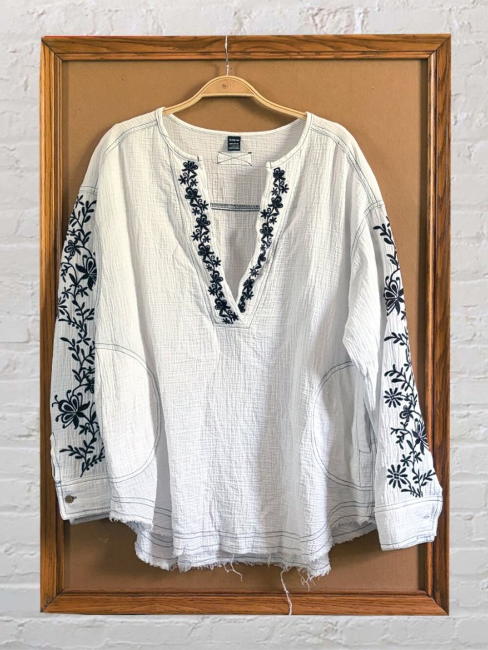 Shein White Gauze Top Size large
